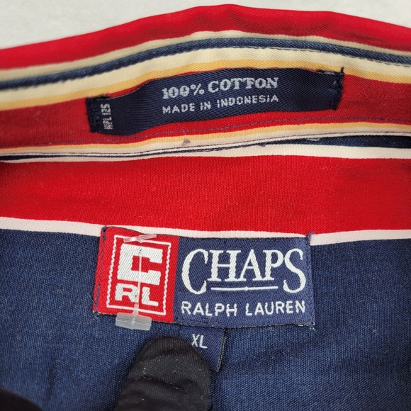 Chaps Ralph Lauren Shirt Men Extra Large Vintage Button Up Shadow Crest Adult XL - Picture 3 of 6